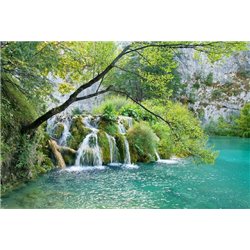 Водопад и горное озеро - Фотообои водопады - Модульная картины, Репродукции, Декоративные панно, Декор стен