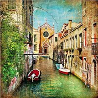 Портреты картины репродукции на заказ - Большой Канал в Венеции - Фотообои винтаж