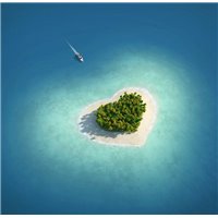 Остров в виде сердца - Фотообои Романтик