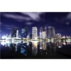 Ночной Бангкок - Фотообои Современный город|Ночной город - Модульная картины, Репродукции, Декоративные панно, Декор стен