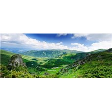 Картина на холсте по фото Модульные картины Печать портретов на холсте Зеленая трава в горах - Фотообои горы
