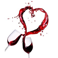 Картина на холсте по фото Модульные картины Печать портретов на холсте Сердце из красного вина - Фотообои Еда и напитки|вино