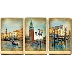 Триптих Венеция - Фотообои винтаж - Модульная картины, Репродукции, Декоративные панно, Декор стен