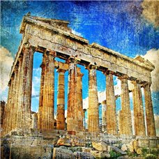 Картина на холсте по фото Модульные картины Печать портретов на холсте Храм Афины в Акрополе, Греция - Фотообои винтаж