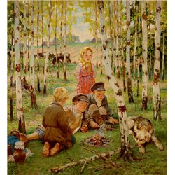 Дети у костра