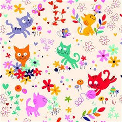 Коты среди цветов - Фотообои Фоны и текстуры|другие - Модульная картины, Репродукции, Декоративные панно, Декор стен