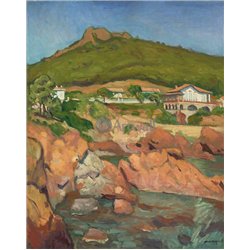 Деге, красные скалы