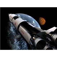 Космический корабль и Земля - Фотообои Космос|Земля
