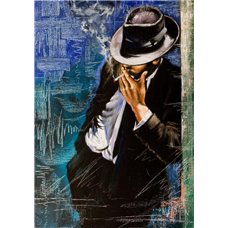 Картина на холсте по фото Модульные картины Печать портретов на холсте Мужчина с сигаретой - Фотообои Арт