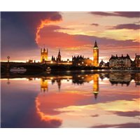 Розовый закат в Лондоне - Фотообои Закаты и рассветы