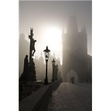 Картина на холсте по фото Модульные картины Печать портретов на холсте Средневековый мост в Праге - Черно-белые фотообои