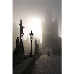 Средневековый мост в Праге - Черно-белые фотообои - Модульная картины, Репродукции, Декоративные панно, Декор стен