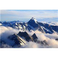 Портреты картины репродукции на заказ - Туман на вершине горы - Фотообои горы