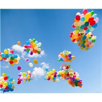 Портреты картины репродукции на заказ - Разноцветные воздушные шары - Фотообои Небо