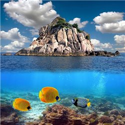 Остров-скала в море - Фотообои Море|подводный мир - Модульная картины, Репродукции, Декоративные панно, Декор стен