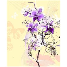 Картина на холсте по фото Модульные картины Печать портретов на холсте Сиреневые орхидеи - Фотообои Иллюстрации