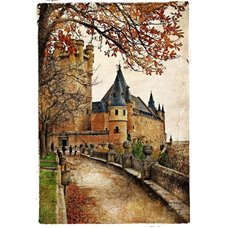 Картина на холсте по фото Модульные картины Печать портретов на холсте Старинный замок - Фотообои винтаж