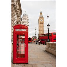 Картина на холсте по фото Модульные картины Печать портретов на холсте Телефонная будка и Биг-Бен - Фотообои архитектура|Лондон