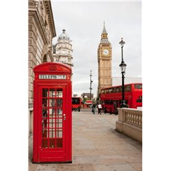 Телефонная будка и Биг-Бен - Фотообои архитектура|Лондон - Модульная картины, Репродукции, Декоративные панно, Декор стен