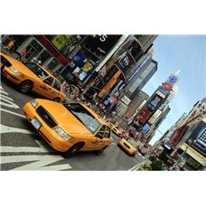 Картина на холсте по фото Модульные картины Печать портретов на холсте Такси в Нью-Йорке - Фотообои Современный город|Нью-Йорк