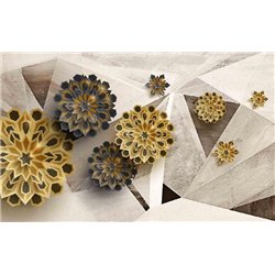 Деревянные цветы - 3D фотообои|3D цветы