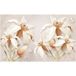 Лилии с позолотой - 3D фотообои|3D цветы