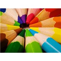 Портреты картины репродукции на заказ - Цветные карандаши - Фотообои Яркие краски