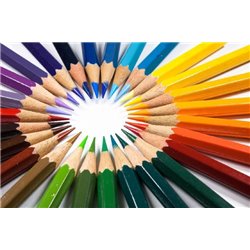 Круг из карандашей - Фотообои Яркие краски - Модульная картины, Репродукции, Декоративные панно, Декор стен
