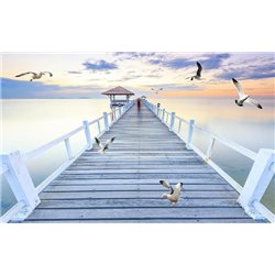 Чайки на пирсе - Фотообои Расширяющие пространство