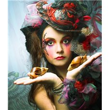 Картина на холсте по фото Модульные картины Печать портретов на холсте Девушка в шляпе - Фотообои Креатив