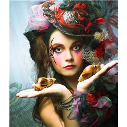 Девушка в шляпе - Фотообои Креатив - Модульная картины, Репродукции, Декоративные панно, Декор стен