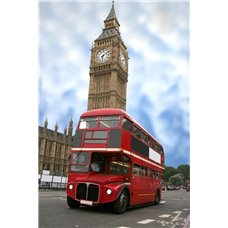 Картина на холсте по фото Модульные картины Печать портретов на холсте Автобус на фоне Биг-Бена, Лондон - Фотообои архитектура|Лондон