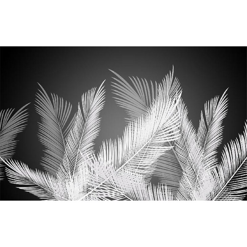 Белые листья - 3D фотообои|3D паттерн