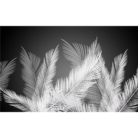 Белые листья - 3D фотообои|3D паттерн