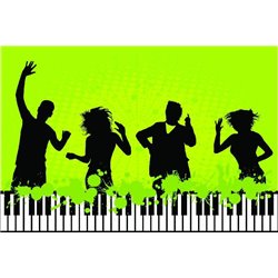Танцующие люди и клавиши - Для подростков - Модульная картины, Репродукции, Декоративные панно, Декор стен