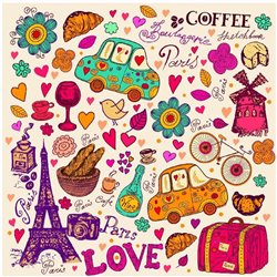 Рисунок любовь в Париже - Для подростков - Модульная картины, Репродукции, Декоративные панно, Декор стен