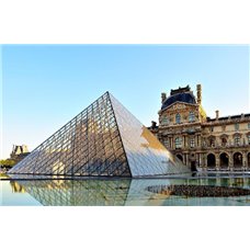 Картина на холсте по фото Модульные картины Печать портретов на холсте Лувр - Фотообои архитектура|Париж