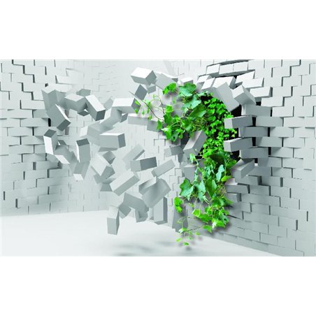 Разрушение - 3D фотообои|3Д обои на кухню