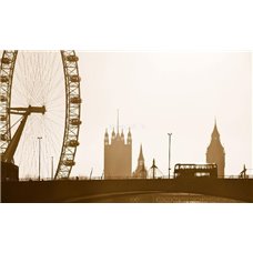 Картина на холсте по фото Модульные картины Печать портретов на холсте Панорама Лондона - Черно-белые фотообои