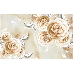 Бумажные 3d розы - 3D фотообои|3Д обои для зала