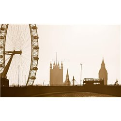 Панорама Лондона - Черно-белые фотообои - Модульная картины, Репродукции, Декоративные панно, Декор стен