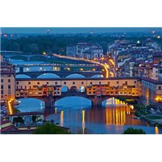 Картина на холсте по фото Модульные картины Печать портретов на холсте Ночной Понте Веккьо - Фотообои Старый город|Италия