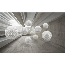 Колючие 3d сферы - 3D фотообои|3D расширяющие пространство