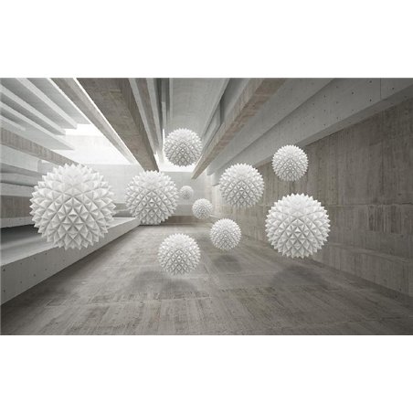 Колючие 3d сферы - 3D фотообои|3D расширяющие пространство