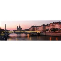 Розовый закат в Париже - Фотообои архитектура|Париж