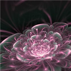 Световой фиолетовый цветок - 3D фотообои|3D цветы