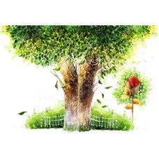 Картина на холсте по фото Модульные картины Печать портретов на холсте Дерево в саду - Фотообои детские|универсальные