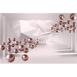 Бордовые шары - 3D фотообои|3Д обои для зала