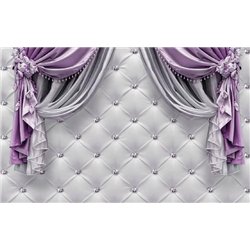 Сиреневые гардины - 3D фотообои|3Д обои для зала