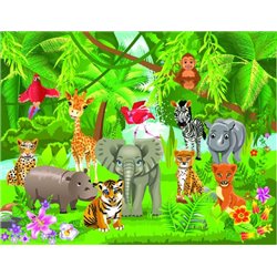 Животные из зеленых джунглей - Фотообои детские|универсальные - Модульная картины, Репродукции, Декоративные панно, Декор стен